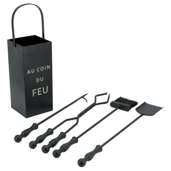 Serviteur de cheminée moderne 4 accessoires