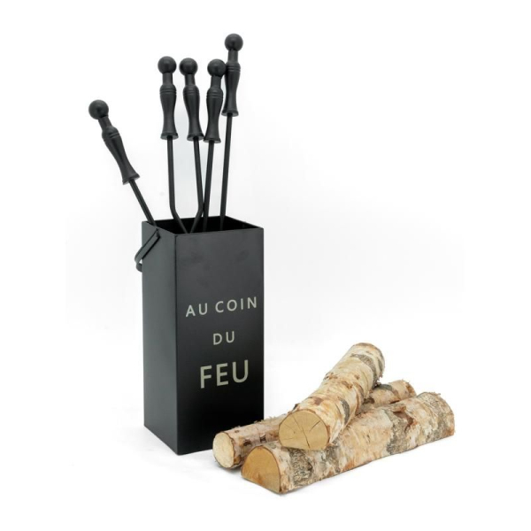 Serviteur de cheminée moderne 4 accessoires - AUBRY GASPARD