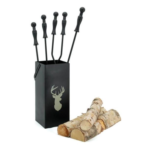 Serviteur de cheminée moderne 4 accessoires - AUBRY GASPARD