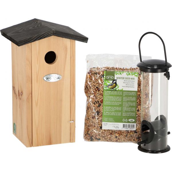 Set abri mangeoire et graines oiseaux