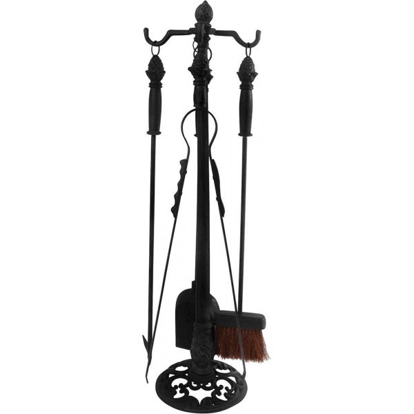Set 4 accessoires de cheminée en fonte