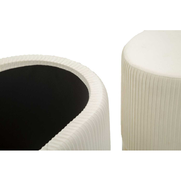 Set un banc et deux poufs en tissu avec rangement Shopy - 8