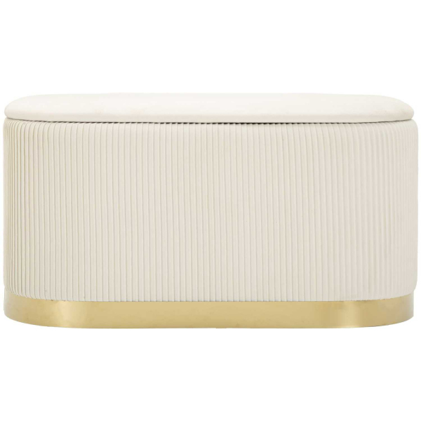 Set un banc et deux poufs en tissu avec rangement Shopy - 7