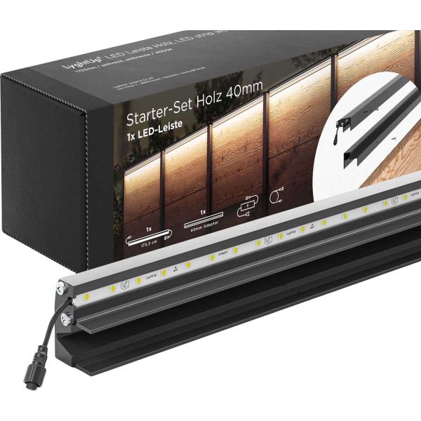 Set 1 barette lumineuse transformateur et prolongateur pour clôture en bois 1.73 m