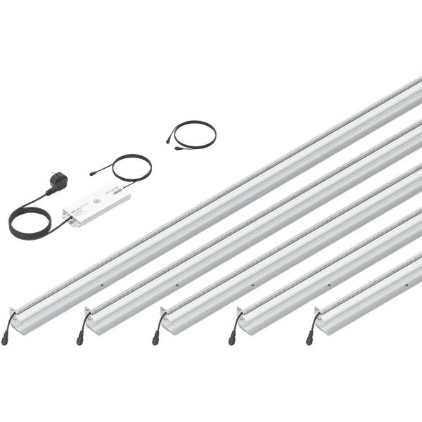 Set 5 barettes lumineuses transformateur et prolongateur pour clôture composite 1.73 m