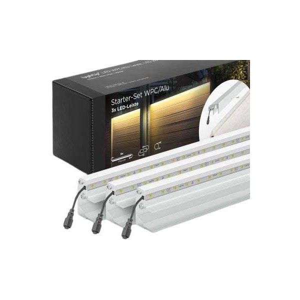 Set 3 barettes lumineuses transformateur et prolongateur pour clôture composite 1.73 m - EDE-0414