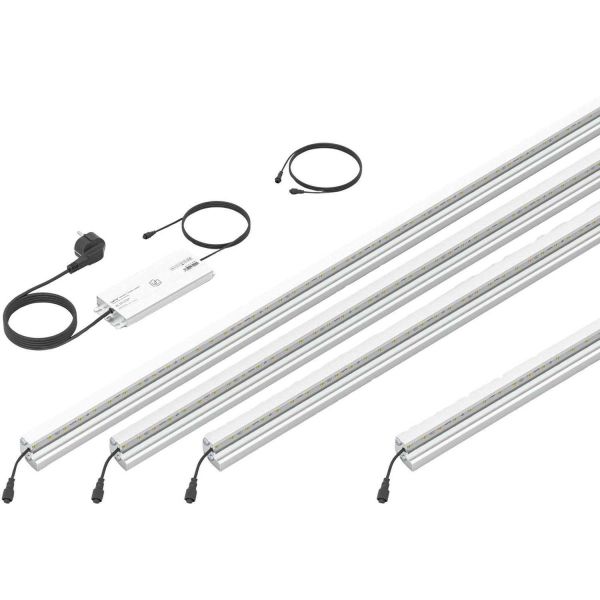 Set 5 barettes lumineuses transformateur et prolongateur pour clôture en métal et gabions 2.46 m