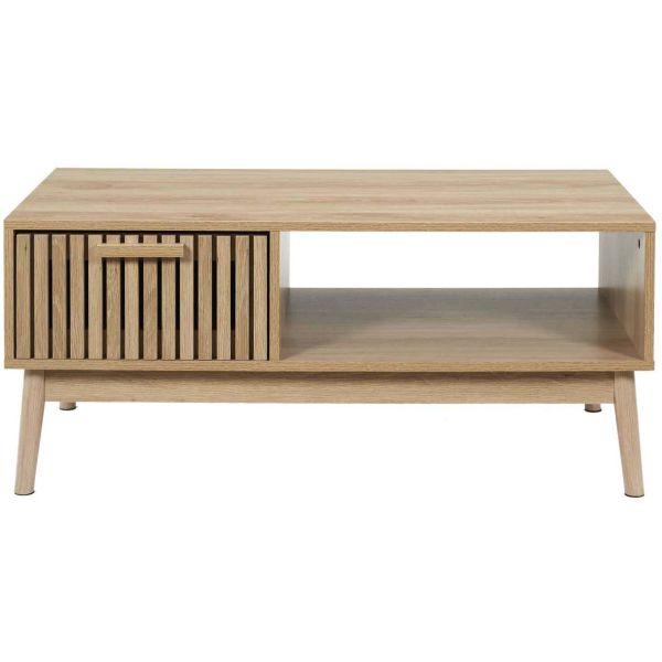 Set bibliothèque, console et table basse en bois Klaus - CMP-4753