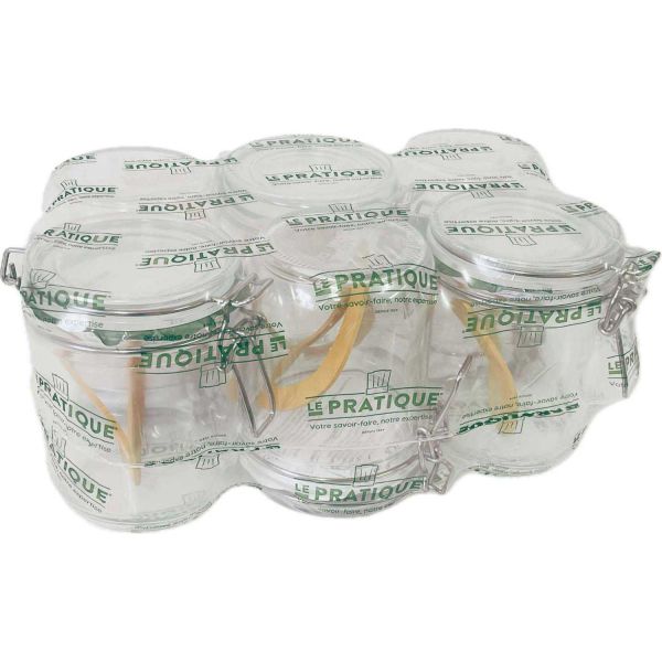 Set de 6 bocaux en verre à armature