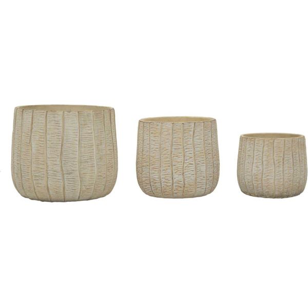 Set de 3 cache-pots en céramique Flake - 129