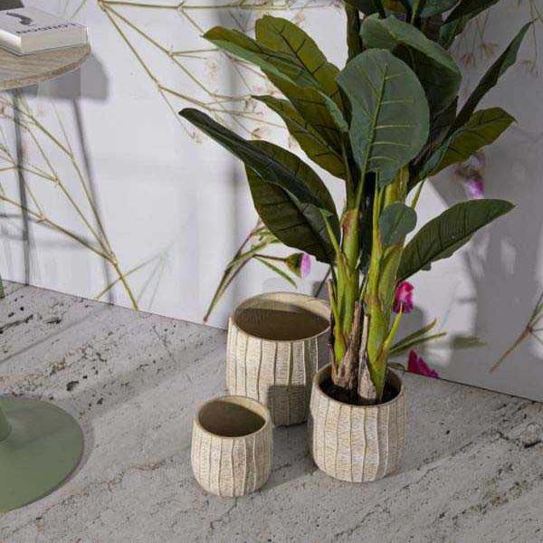 Set de 3 cache-pots en céramique Flake - MAURO FERRETTI