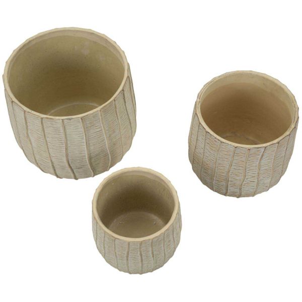 Set de 3 cache-pots en céramique Flake - 5