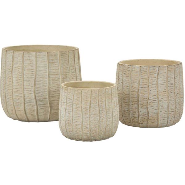Set de 3 cache-pots en céramique Flake