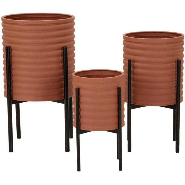 Set de 3 cache-pots en métal Milly