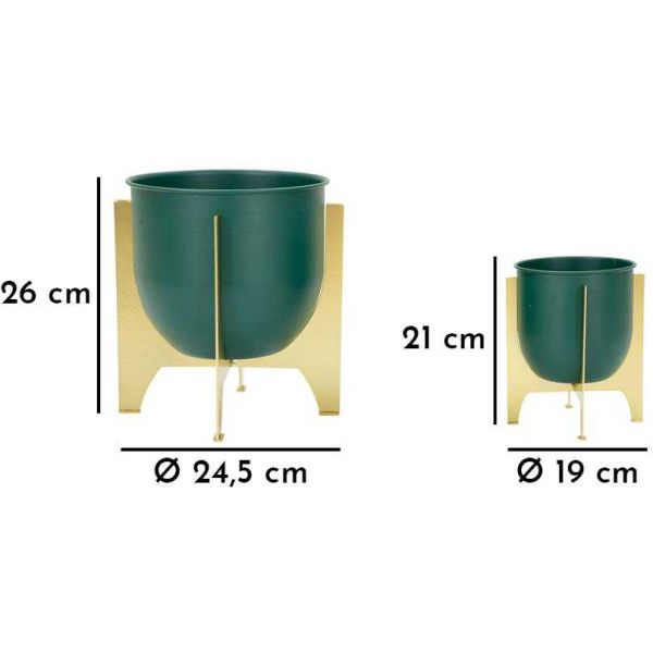 Set de 2 cache-pots en métal coloré Grent shet - MAU-0478
