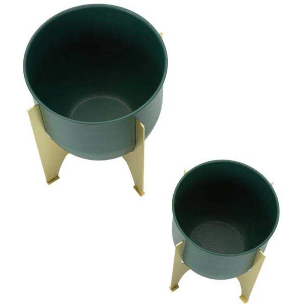Set de 2 cache-pots en métal coloré Grent shet - 5