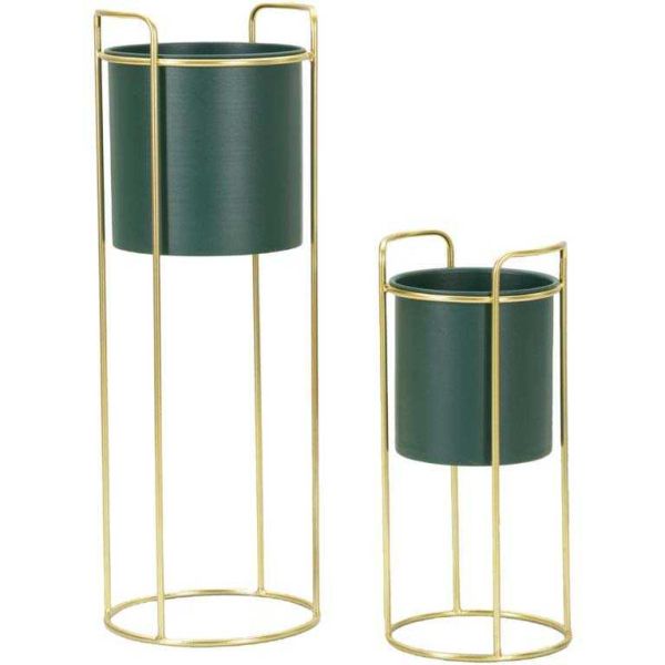 Set de 2 cache-pots en métal coloré Grent slim