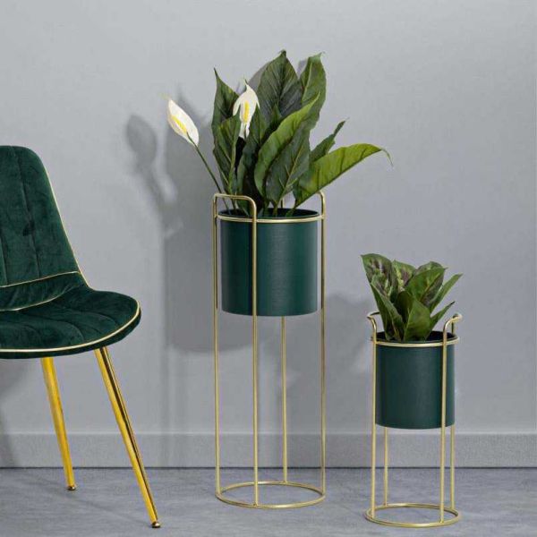 Set de 2 cache-pots en métal coloré Grent slim - MAURO FERRETTI