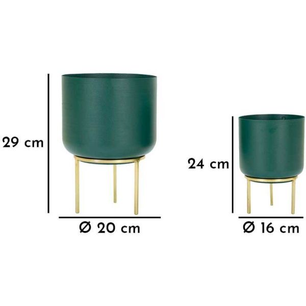 Set de 2 cache-pots en métal coloré Grent sour - MAU-0479