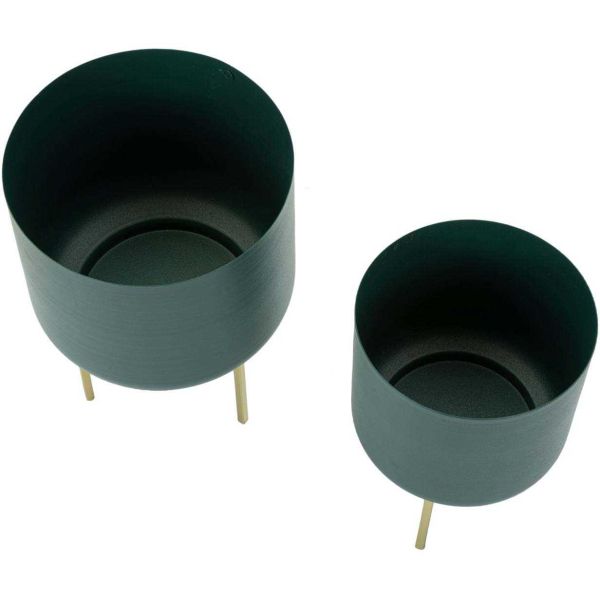 Set de 2 cache-pots en métal coloré Grent sour - 5