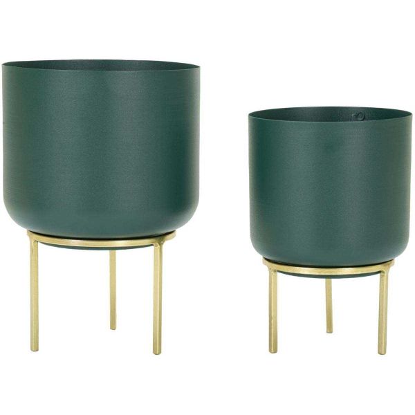Set de 2 cache-pots en métal coloré Grent sour
