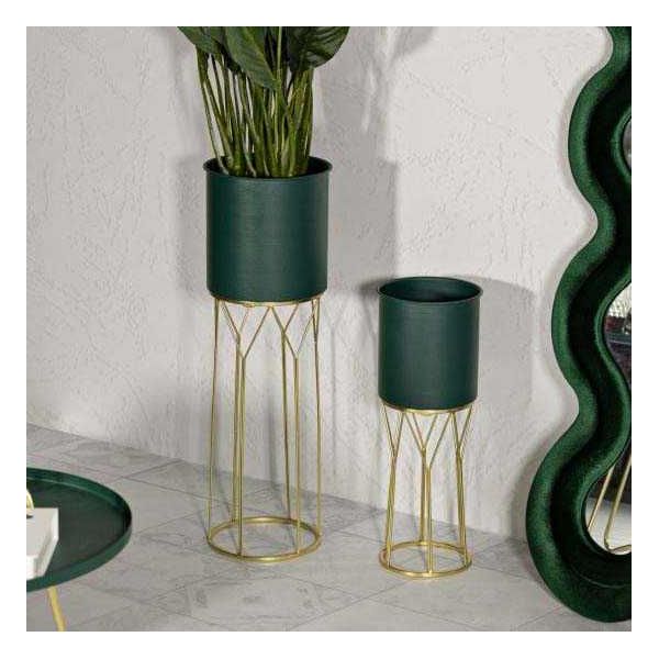 Set de 2 cache-pots en métal coloré Grent - MAURO FERRETTI