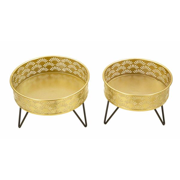 Set de 2 cache-pots en métal doré et noir Zanny - 27,90