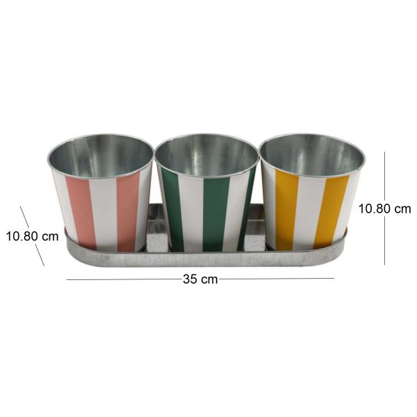 Set de 3 cache-pots en zinc Cabana 12 cm - SIL