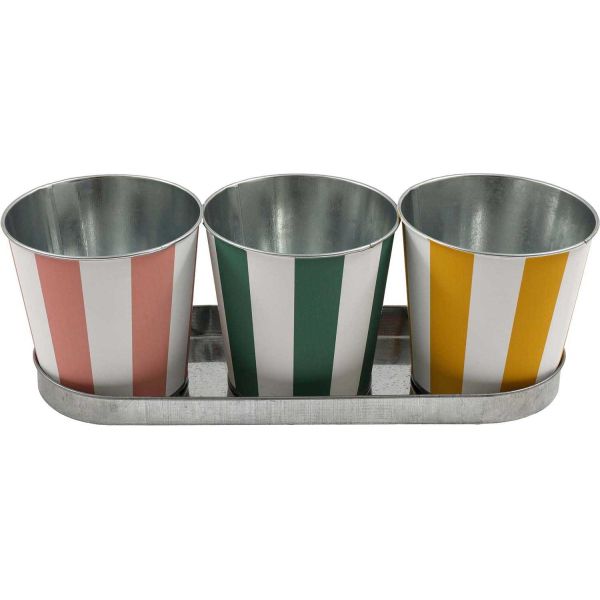 Set de 3 cache-pots en zinc Cabana 12 cm