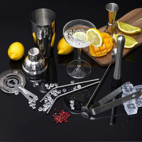 Set cocktail 15 accessoires avec support cagette Lounge - CMP-4172