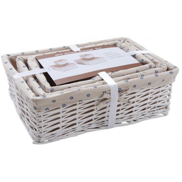 Corbeilles blanches rangement malin (Lot de 4) - AUBRY GASPARD