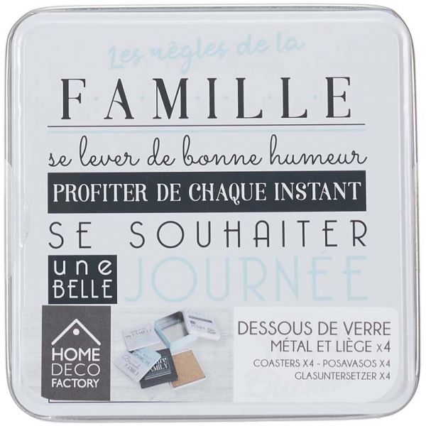 Set de 4 dessous de verre Family - THE HOME DECO FACTORY