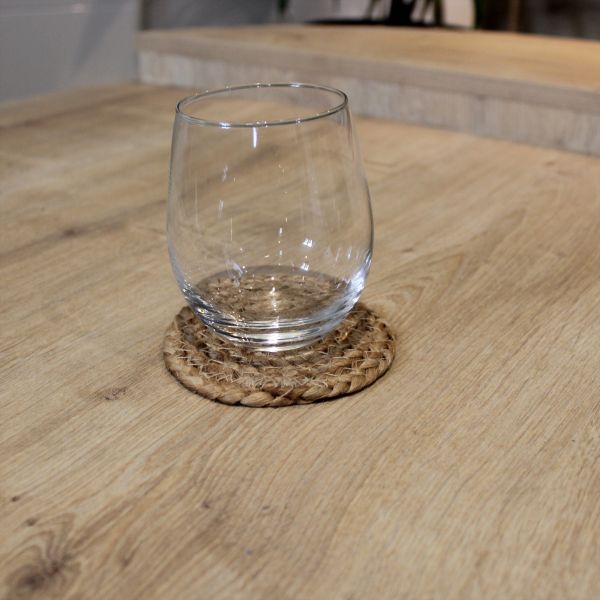 Set de 4 dessous de verre en jute 10 cm - 6