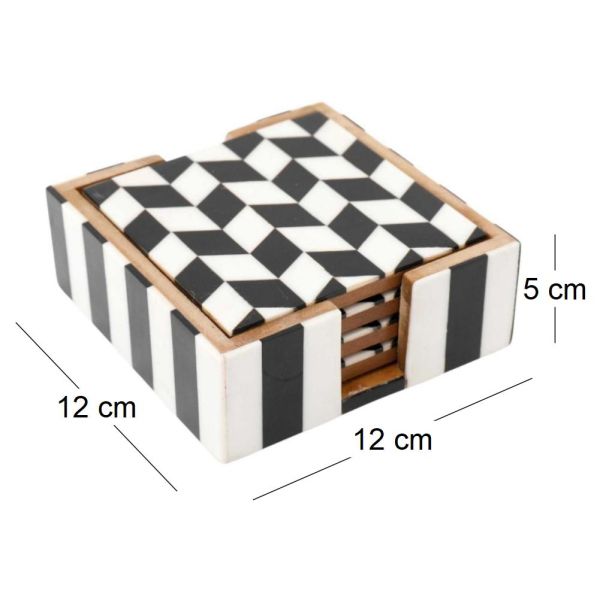 Set de 4 dessous de verre avec support - 5