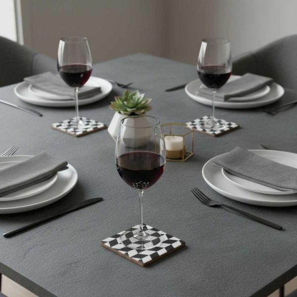 Set de 4 dessous de verre avec support - SIL