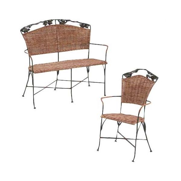 Set 2 fauteuils + 1 banc vigne - 299