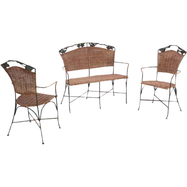 Set 2 fauteuils + 1 banc vigne - AUBRY GASPARD