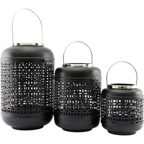 Set de 3 lanternes en fer Black lanterns