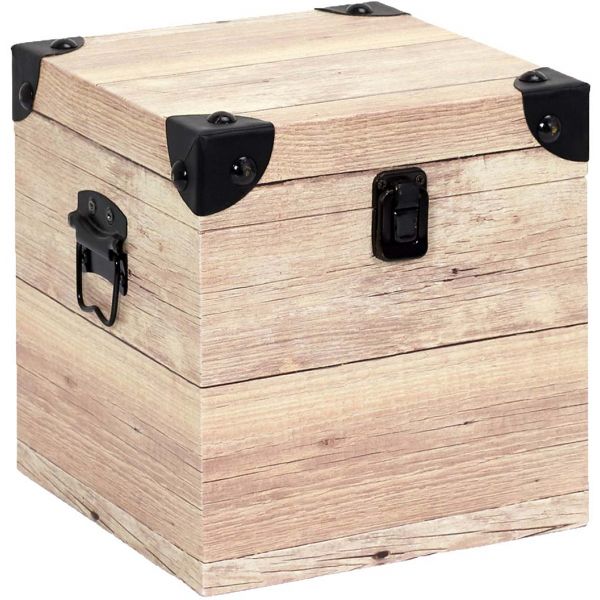 Set de 3 malles impression lames de bois - 5
