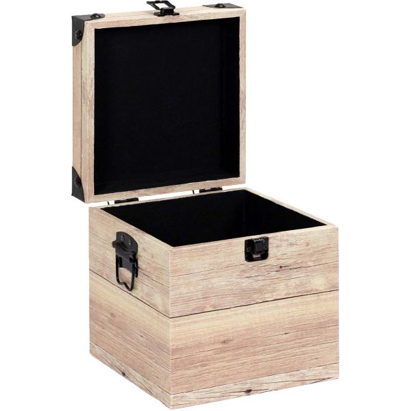 Set de 3 malles impression lames de bois - 6