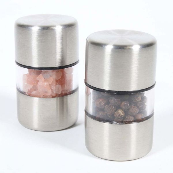 Set de 2 minis moulins sel et poivre en inox - 6