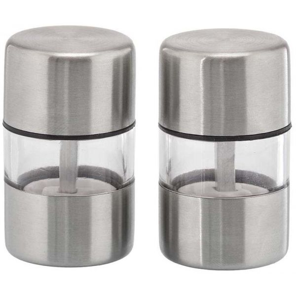 Set de 2 minis moulins sel et poivre en inox