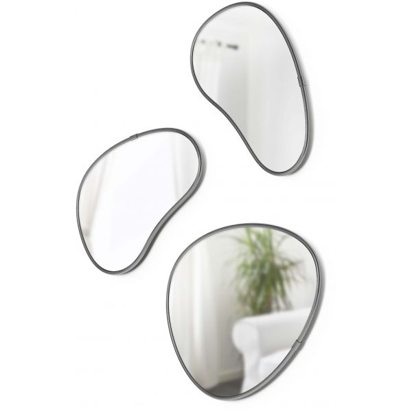 Set de 3 miroirs finition métallique Hubba