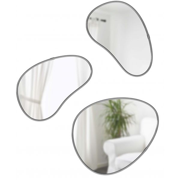 Set de 3 miroirs finition métallique Hubba