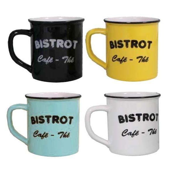 Set 4 mugs Brasserie bistrot (Lot de 4) - ANTIC LINE CRéATIONS