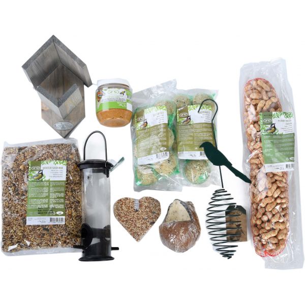 Set nichoir avec support et nourriture pour oiseaux du jardin