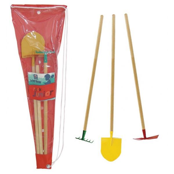 Set 3 outils de jardin enfant + sac de transport