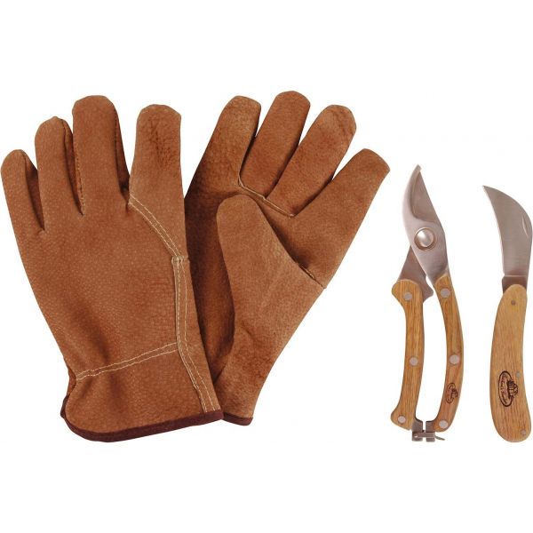 Set d'outils pour tailler avec gant en cuir