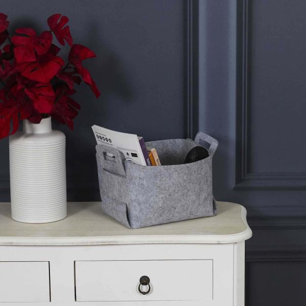 Set de 3 paniers de rangement pliable en feutrine - 6