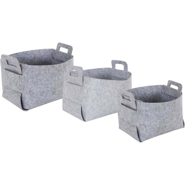 Set de 3 paniers de rangement pliable en feutrine